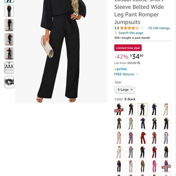 NWOT, never worn, black slip on jumpsuit, xl - Picture 8 of 8